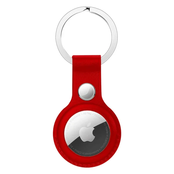 Брелок с кольцом iLoungeMax Leather Key Ring Red для AirTag ОЕМ в Броварах