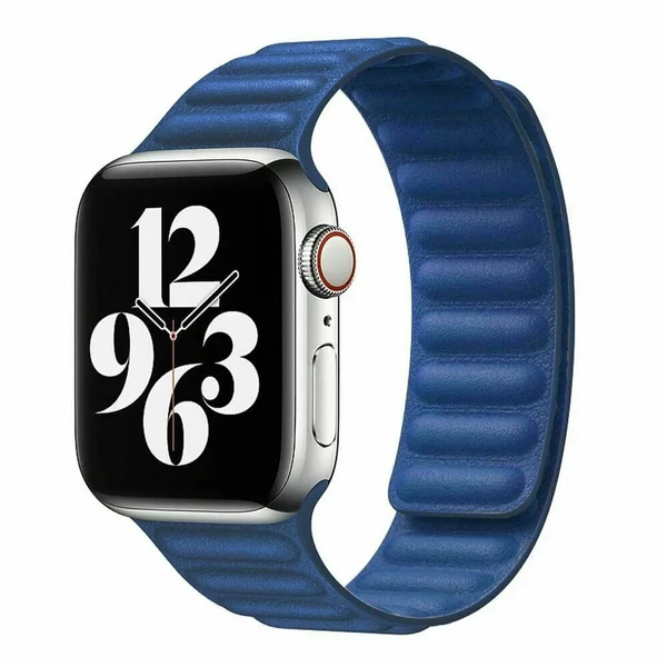 Ремінець iLoungeMax Leather Link Magnetic Baltic Blue для Apple Watch Ultra 49mm | 45mm | 44mm | 42mm (M | L) OEM
