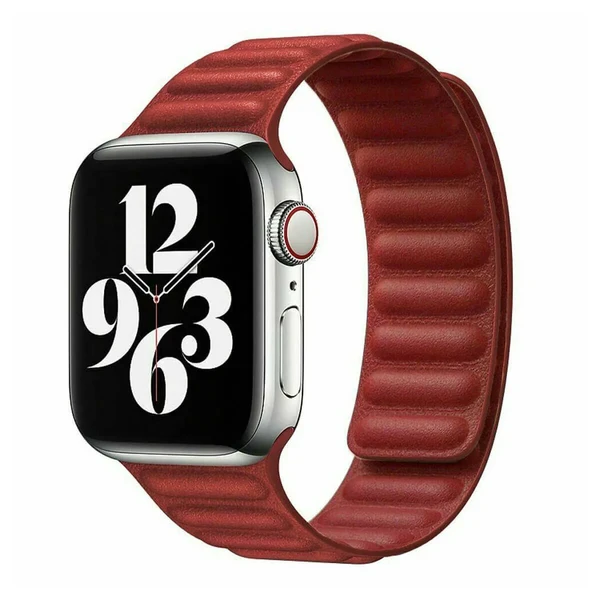Ремешок iLoungeMax Leather Link Magnetic Red для Apple Watch 41mm | 40mm | 38mm (S | M) OEM в Николаеве
