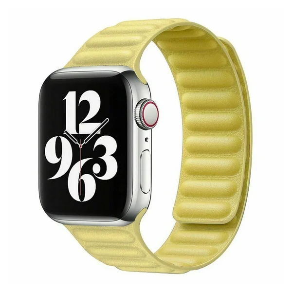 Ремешок iLoungeMax Leather Link Magnetic Yellow для Apple Watch 41mm | 40mm | 38mm (S | M) OEM в Николаеве