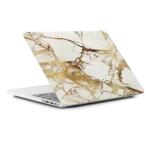 Пластиковый чехол iLoungeMax Marble White | Yellow для MacBook Pro 13" (M2 | M1 | 2022 | 2020 | 2019 | 2018)  - Фото 1