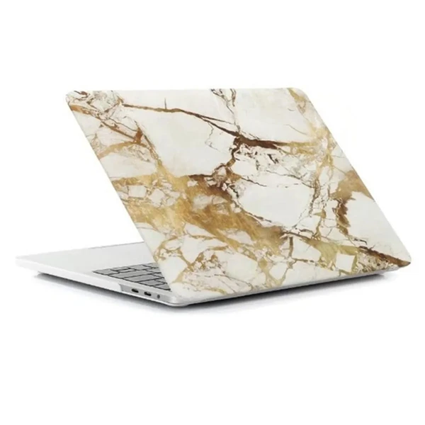 Пластиковий чохол iLoungeMax Marble White | Yellow для MacBook Pro 13" (M2 | M1 | 2022 | 2020 | 2019 | 2018)
