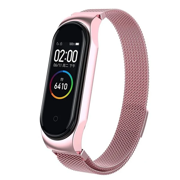 Металевий ремінець iLoungeMax Milanese Loop Rose Gold для Xiaomi Mi Band 3 | 4