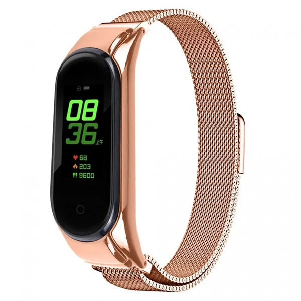 Металевий ремінець iLoungeMax Milanese Loop Rose Gold для Xiaomi Mi Band 5 | 6