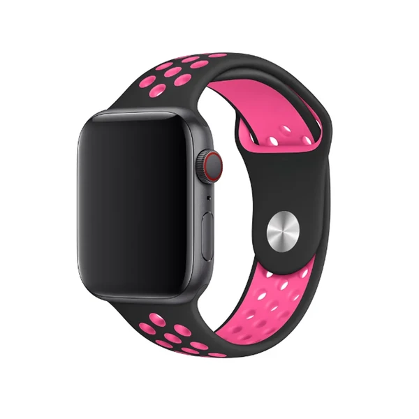 Ремешок iLoungeMax Nike Sport Band Black | Pink для Apple Watch Ultra 49mm | 45mm | 44mm | 42mm  OEM