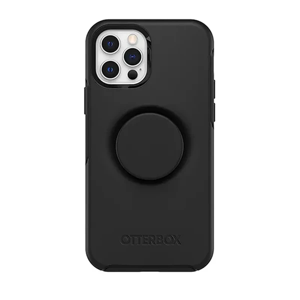 Протиударний чохол-підставка (з попсокетом) iLoungeMax Otter + Pop Symmetry Series Black для iPhone 12 Pro Max у Дніпрі