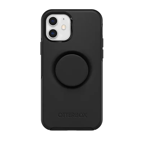 Протиударний чохол-підставка (з попсокетом) iLoungeMax Otter + Pop Symmetry Series Black для iPhone 12 mini