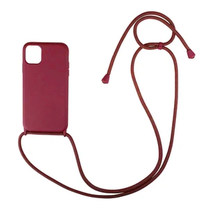 Силіконовий чохол на шнурці iLoungeMax Shoulder Strap Wine для iPhone 12 | 12 Pro  - Фото 1