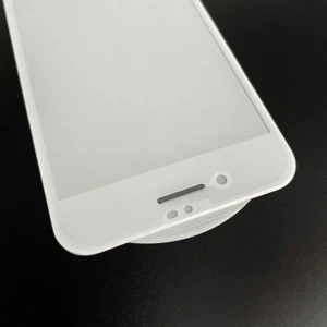 Защитное 3D стекло с сеткой на динамик oneLounge SilicolEdge White для iPhone 7 Plus | 8 Plus - Фото 3