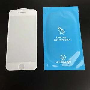 Защитное 3D стекло с сеткой на динамик oneLounge SilicolEdge White для iPhone 7 Plus | 8 Plus - Фото 4