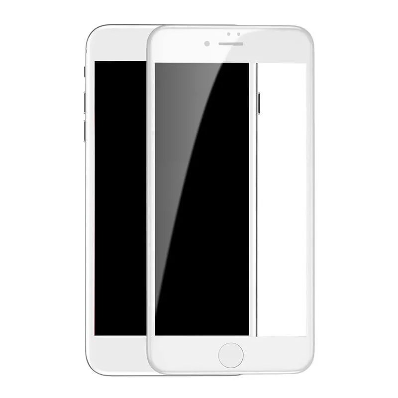 Захисне 3D скло з сіткою на динамік oneLounge SilicolEdge White для iPhone 7 Plus | 8 Plus