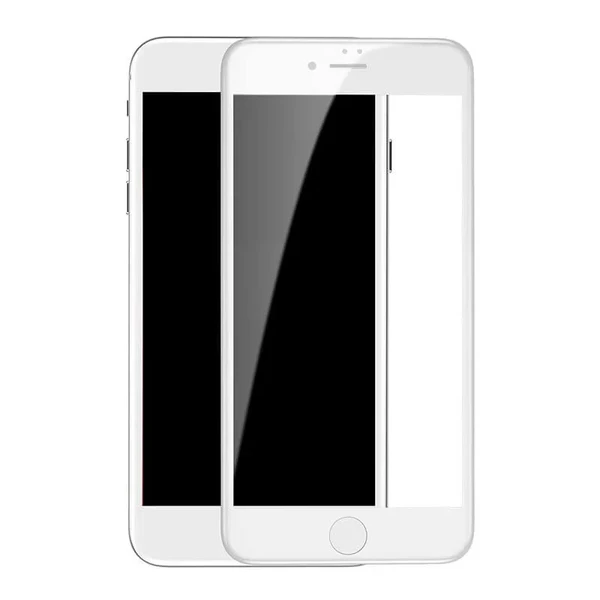 Захисне 3D скло з сіткою на динамік oneLounge SilicolEdge White для iPhone 7 Plus | 8 Plus