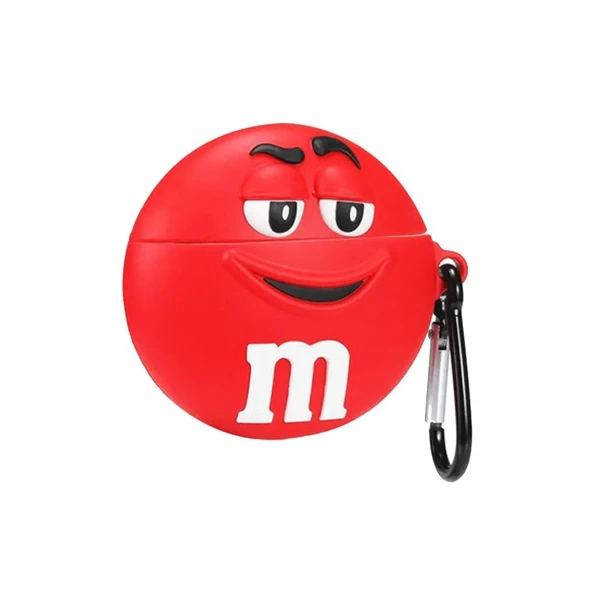Силиконовый чехол с карабином iLoungeMax Silicone Case M&M Red для AirPods Pro