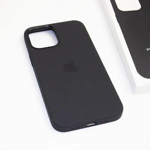 Черный силиконовый чехол iLoungeMax Silicone Case MagSafe Black для iPhone 12 Pro Max OEM - Фото 4