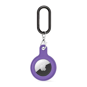Силиконовый брелок c карабином iLoungeMax Soft Protection Case Clip Violet для AirTag