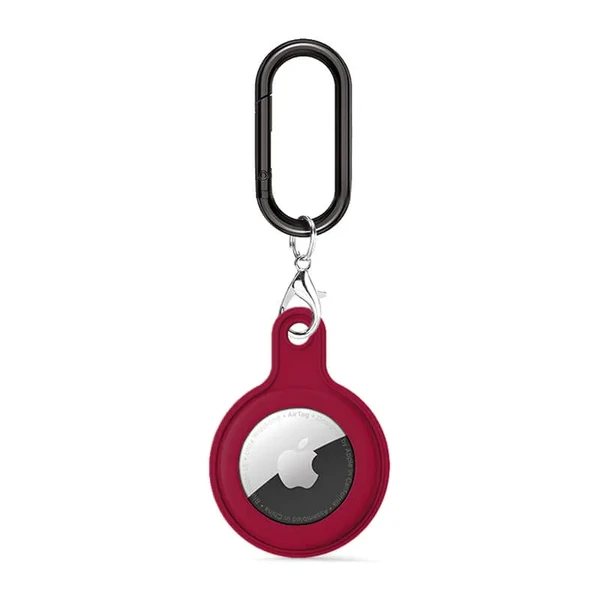 Силиконовый брелок c карабином iLoungeMax Soft Protection Case Clip Cherry для AirTag