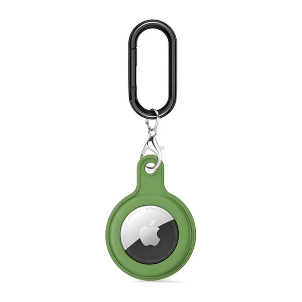 Силиконовый брелок c карабином iLoungeMax Soft Protection Case Clip Light Green для AirTag в Сумах
