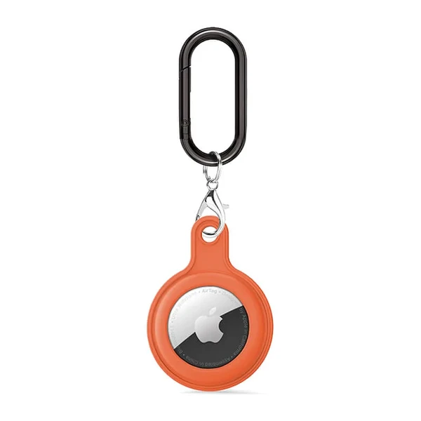Силиконовый брелок c карабином iLoungeMax Soft Protection Case Clip Orange для AirTag