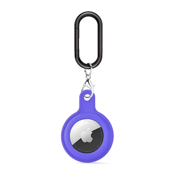 Силиконовый брелок c карабином iLoungeMax Soft Protection Case Clip Purple для AirTag
