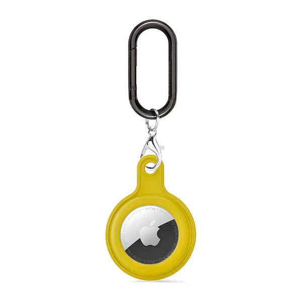Силиконовый брелок c карабином iLoungeMax Soft Protection Case Clip Yellow для AirTag