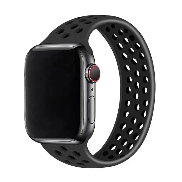 Силиконовый монобраслет iLoungeMax Solo Loop Nike Black | Black для Apple Watch Ultra 49mm | 45mm | 44mm | 42mm Size M