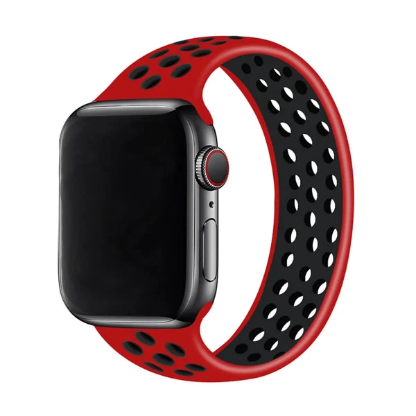 Силиконовый монобраслет iLoungeMax Solo Loop Nike Red | Black для Apple Watch Ultra 49mm | 45mm | 44mm | 42mm Size M в Тернополе