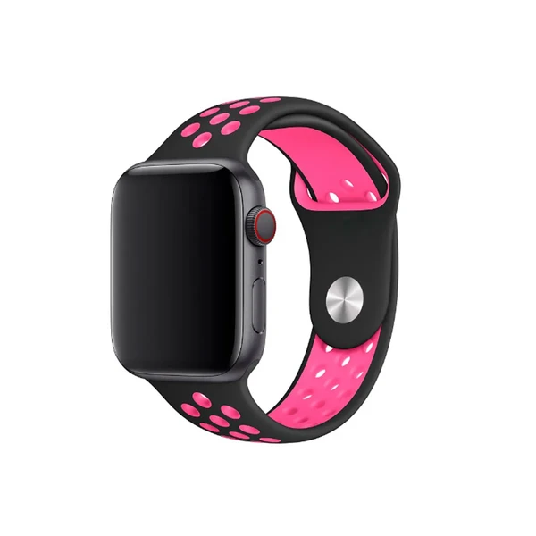 Ремешок iLoungeMax Nike Sport Band Black | Pink для Apple Watch 41mm | 40mm | 38mm  OEM