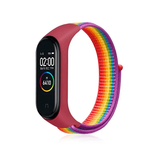 Нейлоновий ремінець iLoungeMax Sport Loop Rainbow для Xiaomi Mi Band 5 | 6