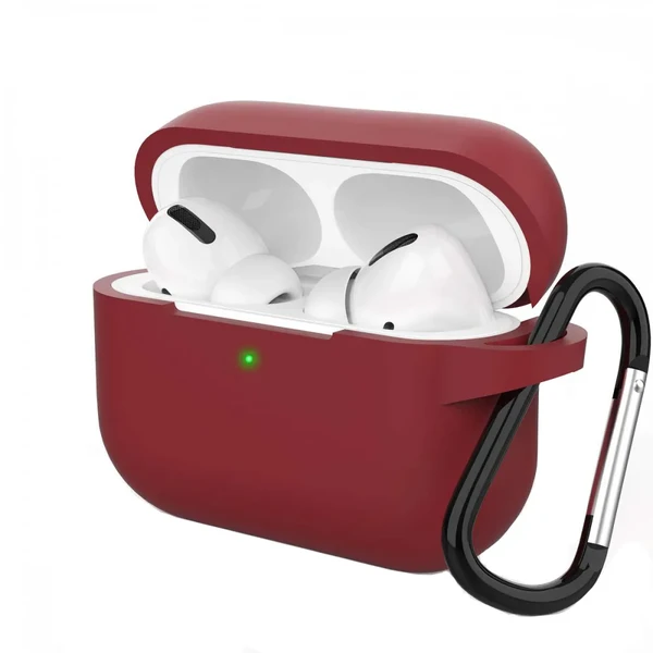 Чохол з карабіном iLoungeMax TPU Case Burgundy для AirPods Pro у Луцьку