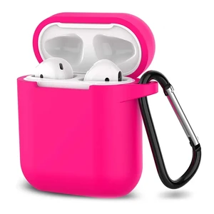 Розовый силиконовый чехол с карабином iLoungeMax TPU Case Pink для AirPods 2 | 1  - Фото 1