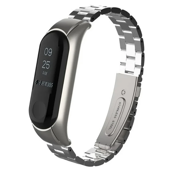 Металевий ремінець для фітнес-браслета iLoungeMax Xiaomi Mi Band 3 | 4 Silver в Ужгороді
