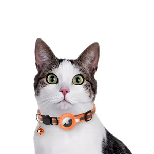 Ошейник для кошек и собак с держателем Apple AirTag и колокольчиком | iLoungeMax Cat Bell Collar Orange - Фото 2