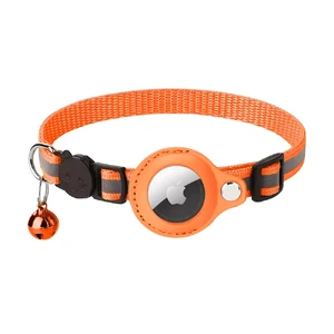 Ошейник для кошек и собак с держателем Apple AirTag и колокольчиком | iLoungeMax Cat Bell Collar Orange  - Фото 1