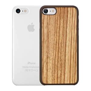 Чехол Ozaki O!coat 0.3 Jelly + Wood 2 in 1 Pack Transparent | Zebrano для iPhone SE 3 | SE 2 | 8 | 7 - Фото 2