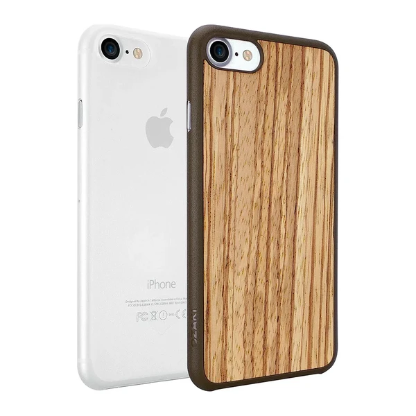 Чохол Ozaki O! Coat 0.3 Jelly + Wood 2 in 1 Pack Transparent | Zebrano для iPhone SE 3 | SE 2 | 8 | 7 у Тернополі