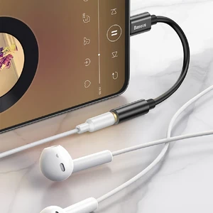 Перехідник до навушників Type-C to AUX 3.5mm Jack з підсилювачем ЦАП для iPhone / Android | Baseus L54 - Фото 3
