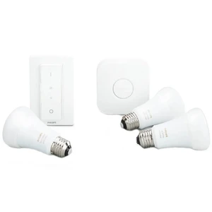 Умные светодиодные лампочки Philips Hue White And Color Ambiance E27 Apple HomeKit 3 шт. (хаб и диммер в комплекте)