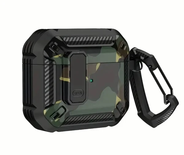 Протиударний чохол з замком iLoungeMax Creative Carbon Fiber Case Deep Green для AirPods Pro 2