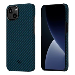 Карбоновый чехол-накладка Pitaka MagEZ Case 2 Black/Blue для iPhone 13