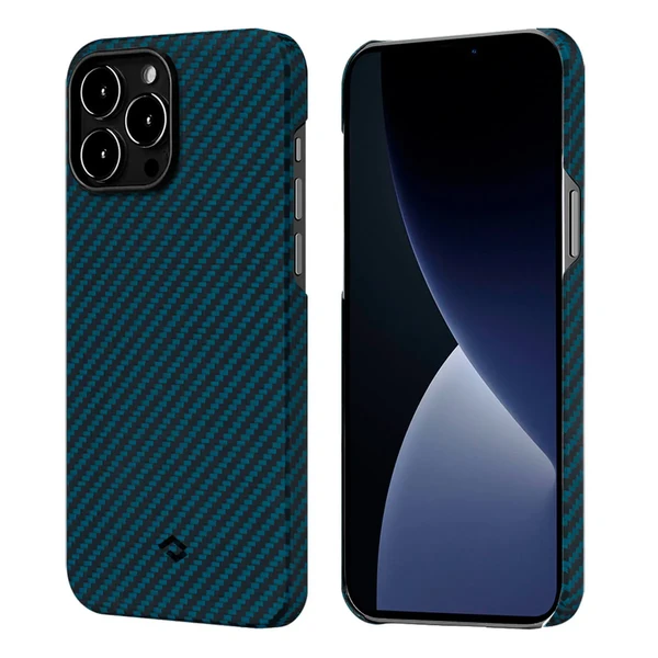 Карбоновий чохол-накладка Pitaka MagEZ Case 2 Black/Blue для iPhone 13 Pro Max у Тернополі