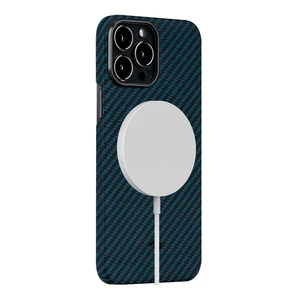 Карбоновый чехол-накладка Pitaka MagEZ Case 2 Black/Blue для iPhone 13 Pro Max - Фото 2