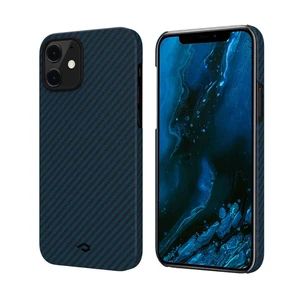 Карбоновий чохол-накладка Pitaka MagEZ Case Black | Blue для iPhone 12 mini