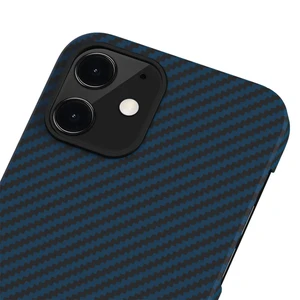 Карбоновый чехол-накладка Pitaka MagEZ Case Black | Blue для iPhone 12 mini - Фото 3