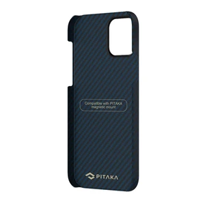 Карбоновый чехол-накладка Pitaka MagEZ Case Black | Blue для iPhone 12 mini - Фото 2