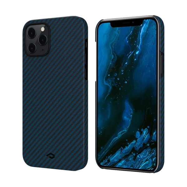 Карбоновий чохол-накладка Pitaka MagEZ Case Black | Blue для iPhone 12 Pro Max у Тернополі