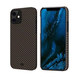 Карбоновый чехол-накладка Pitaka MagEZ Case Black | Gold для iPhone 12 mini KI1206 - Фото 1