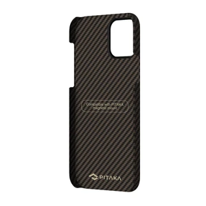Карбоновый чехол-накладка Pitaka MagEZ Case Black | Gold для iPhone 12 mini - Фото 2