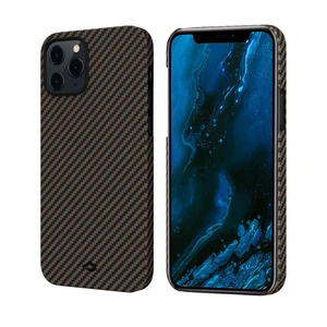 Карбоновый чехол-накладка Pitaka MagEZ Case Black | Gold  для iPhone 12 Pro KI1206P - Фото 1