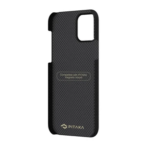 Карбоновий чохол-накладка Pitaka MagEZ Case Black | Grey для iPhone 12 mini - Фото 2
