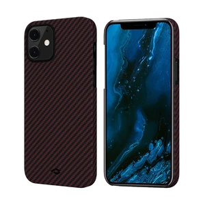 Карбоновий чохол-накладка Pitaka MagEZ Case Black | Red для iPhone 12 mini KI1203 - Фото 1